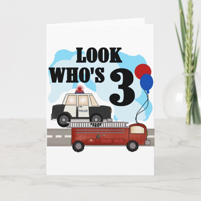 Cartão Heroes aniversário de 3 anos Camisetas e presentes (Frente)