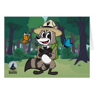 Cartão Herói da borboleta do rick da guarda florestal -