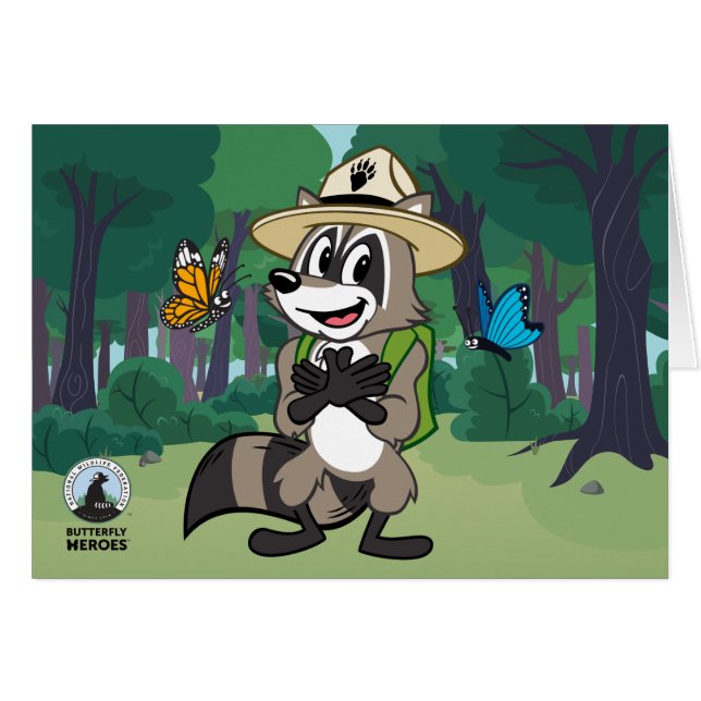 Cartão Herói da borboleta do rick | da guarda florestal - (Frente Horizontal)