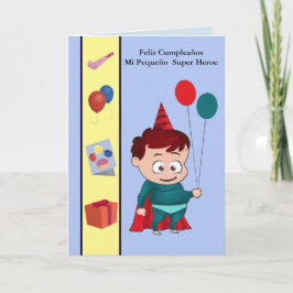 Cartão Herói do pequeño de Feliz Cumpleaños MI