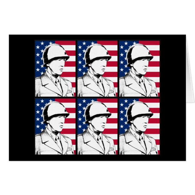 Cartão Herói militar - general Patton (Frente Horizontal)