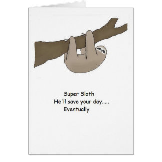 Cartão Herói super da preguiça