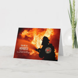 Cartão Heróis Bombeiros pelo Vazio da Bravura Obrigado