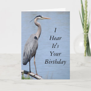 Cartão Heron Happy Birthday Card Template