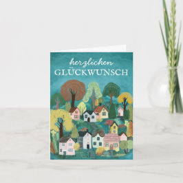 Cartão Herzlichen Glückwunsch Geburtstag süßes Dorf