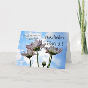 Cartão Herzliches Beileid mit Blumen