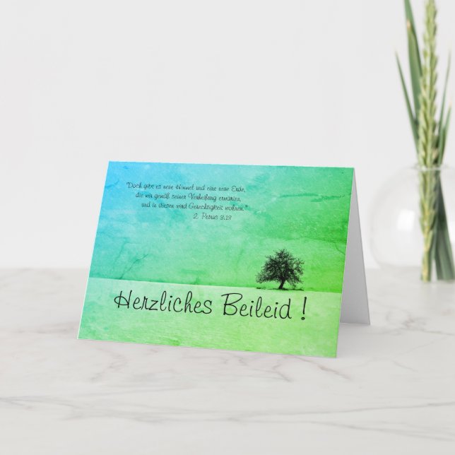 Cartão Herzliches Beileid - mit Spruch aus der Bibel (Frente)