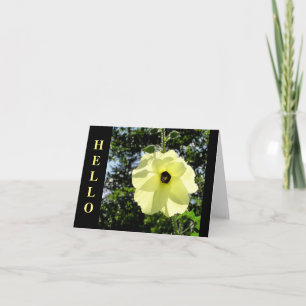 CARTÃO HIBISCUS/AMARELO-LUMINOSO, ALVO DE SOL/ "OLÁ"
