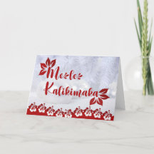 Cartão Hibiscus Hawaiian Mele Kalikimaka Holiday