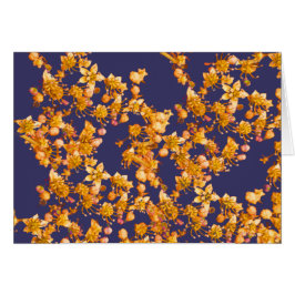 Cartão hidrangea laranja e marinho