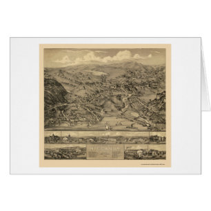 Cartão Higganum, mapa panorâmico do CT - 1881