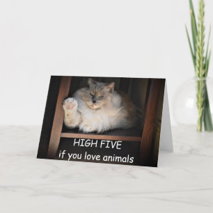Cartão HIGH FIVE if you love animals, card