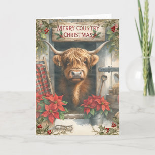 Cartão Highland Cow Christmas