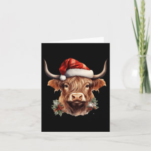 Cartão Highland Cow Christmas Xmas Papais noeis Wooly Faz