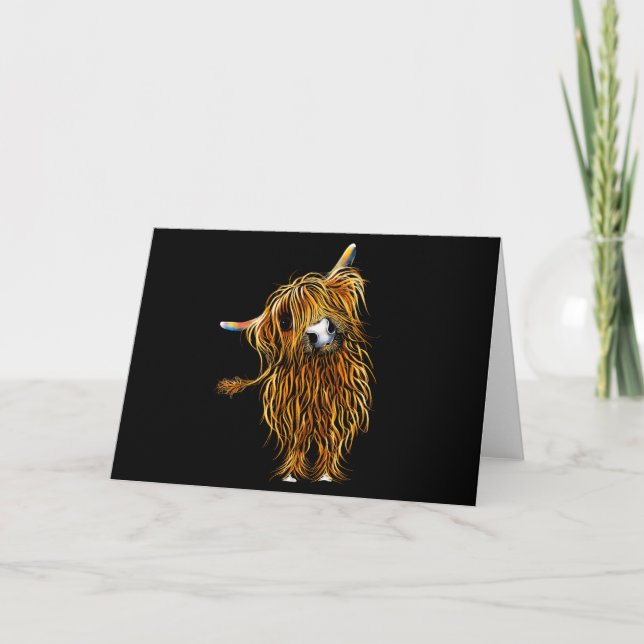 Cartão HiGHLaND CoW GReeTiNGS CaRD ' CoooWeee ' (Frente)
