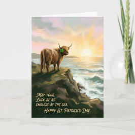 Cartão Highland Cow Irish Blessing St. Patricks Day 