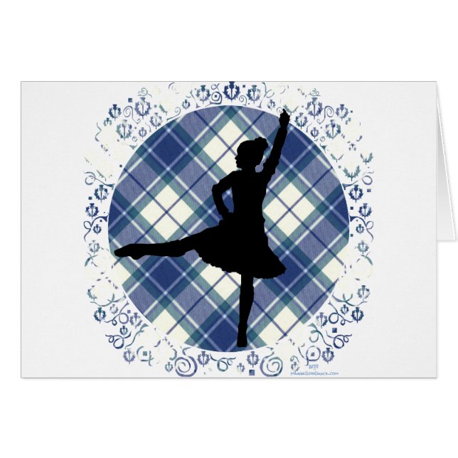 Cartão Highland Dancer Eildon Tartan (Frente Horizontal)