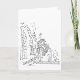 Cartão Highlanders com um Deerhound Escocês