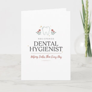 Cartão Higienista Dental Registrada Tipografia Floral