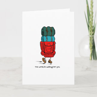 Cartão Hiker do Backpacker com grande mochila