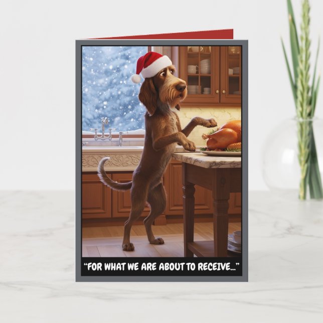 Cartão Hilarious Italian Spinone Christmas (Frente)