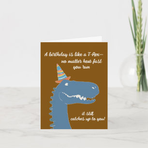 Cartão Hilarious T-Rex Aniversário Surpresa por Qualquer 