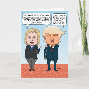 Cartão Hillary Clinton engraçada e aniversário de Donal