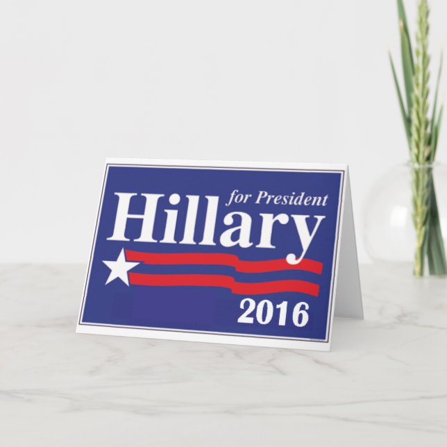 Cartão Hillary Clinton para o presidente 2016 (Frente)