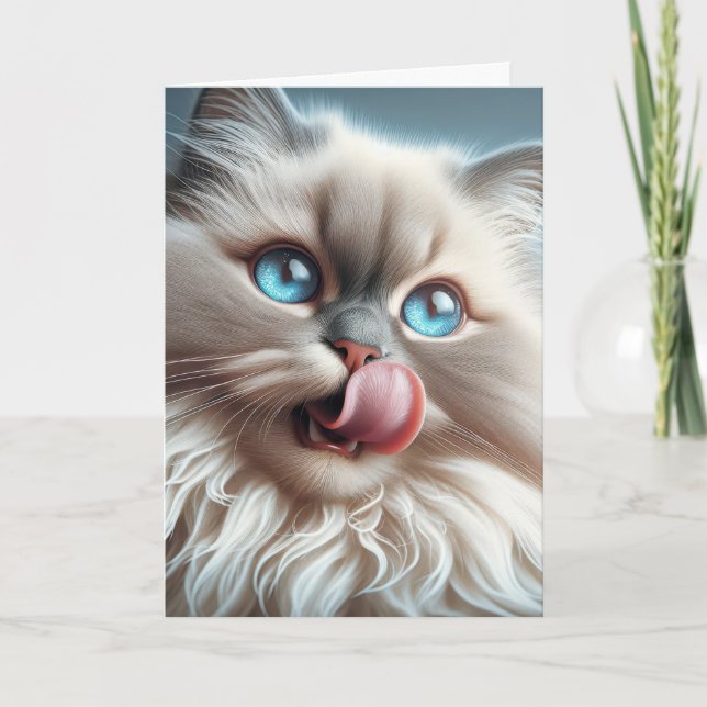 Cartão Himalayan Cat Birthday Humor (Frente)