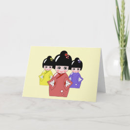 Cartão Hinamatsuri, Festival de Bonecas Japonesas para o