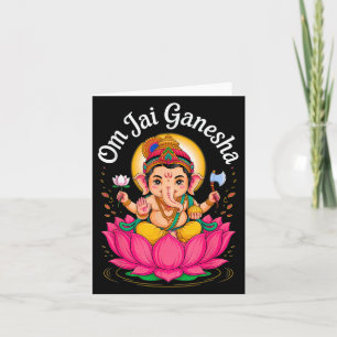 Cartão Hindu Ganesha Puja Elephant God India Meditação Y
