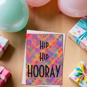 Cartão Hip Hip Hooray Divertido Inspirivência Whimsical M