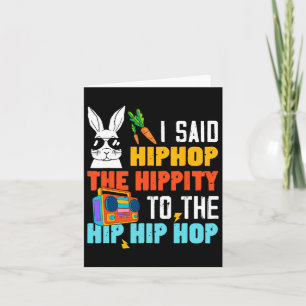 Cartão Hip Hop Hippity Engraçado Páscoa Coelhinhos Menina