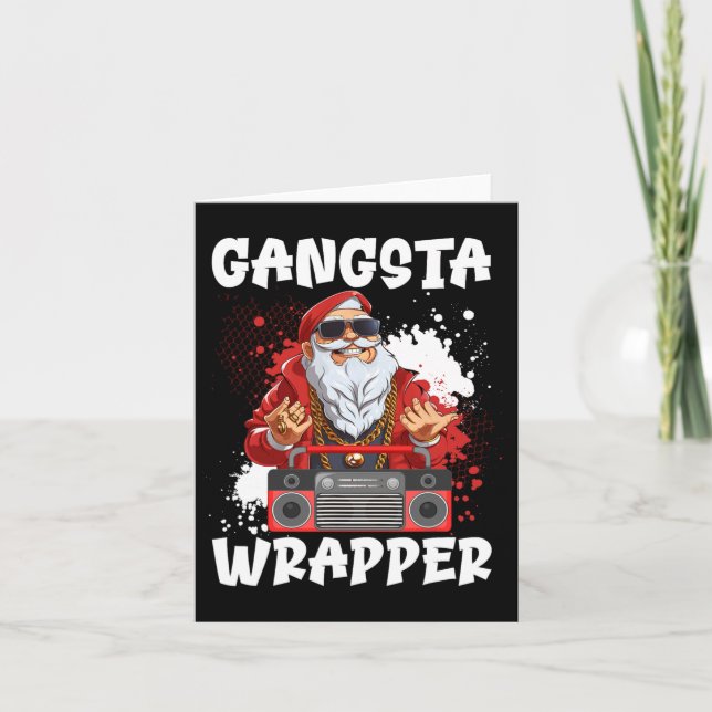 Cartão Hip Hop Santa Claus Gangster Natal Gangsta Wra (Frente)