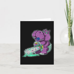 Cartão Hipopótamo Assustador Vaporwave Assustador Corrent