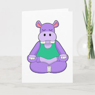 Cartão Hipopótamo em Yoga sentado