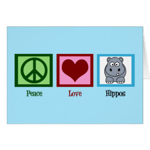Cartão Hipopótamos do amor da paz