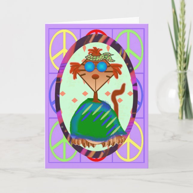 Cartão Hippie Belated Birthday Card (Frente)