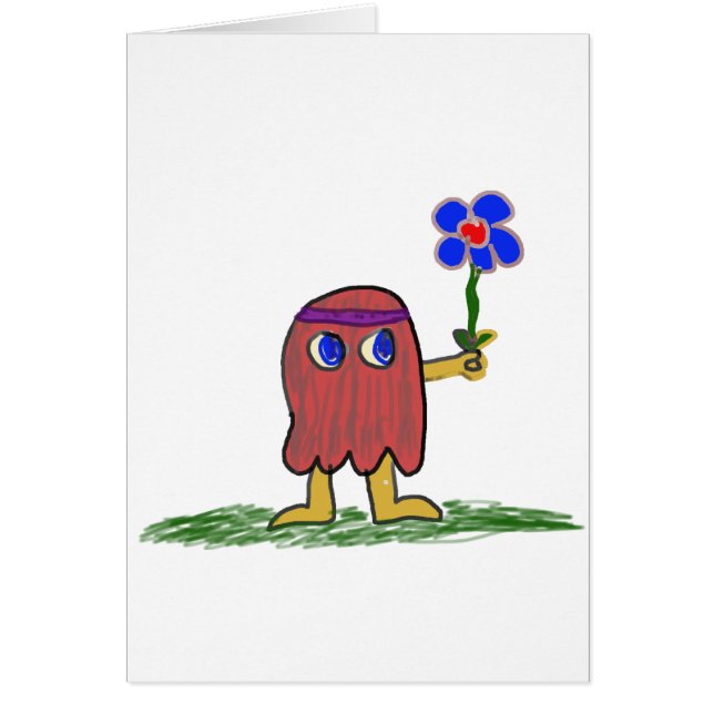 Cartão Hippie Dippy Flower (Frente)