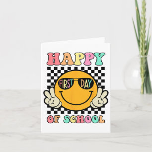 Cartão Hippie Happy Primeiro Dia Da Escola Para Crianças