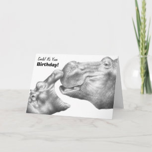 Cartão Hippo Birthday Card