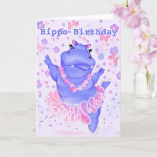 Cartão Hippo Birthday - Prima Ballerina Hippo - Adicionar