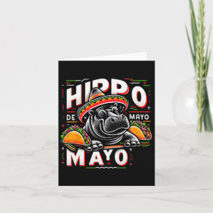 Cartão Hippo Cinco De Mayo Funny México Hippopotamus Funn