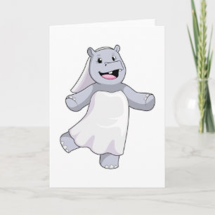 Cartão Hippo como Noiva com Veil