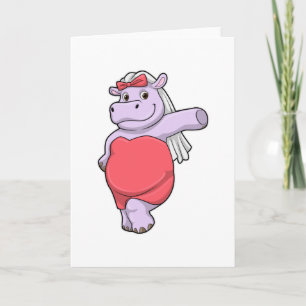 Cartão Hippo como Noiva com Véu e Arco