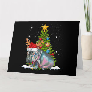 Cartão Hippo Fiona Christmas Tree Hippopotamus