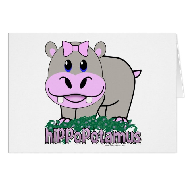 Cartão Hippopotamus (Frente Horizontal)