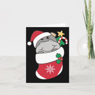 Cartão Hippos Bonitos Em Meias De Natal Para O Natal