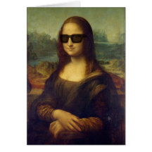 Hipster feliz engraçado Mona Lisa nas máscaras