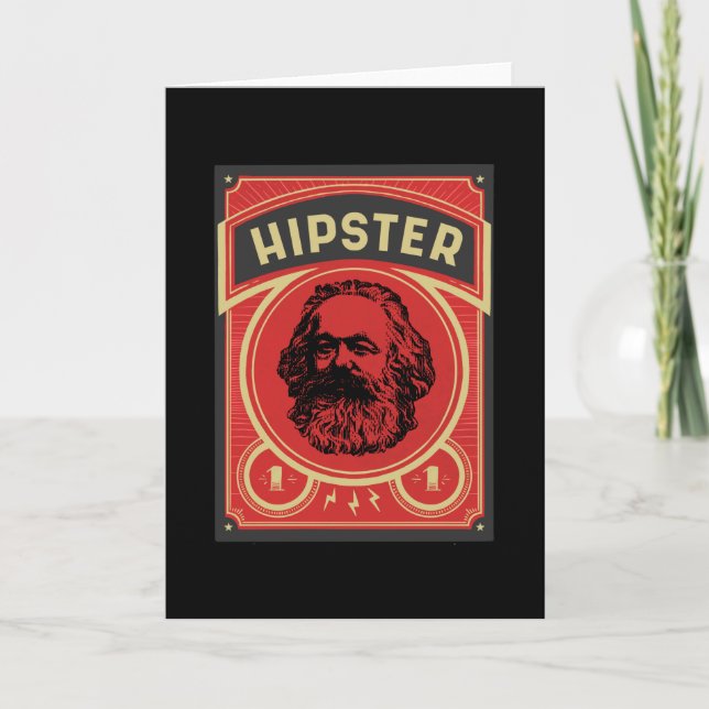 Cartão Hipster Marx - Poster retro (Frente)